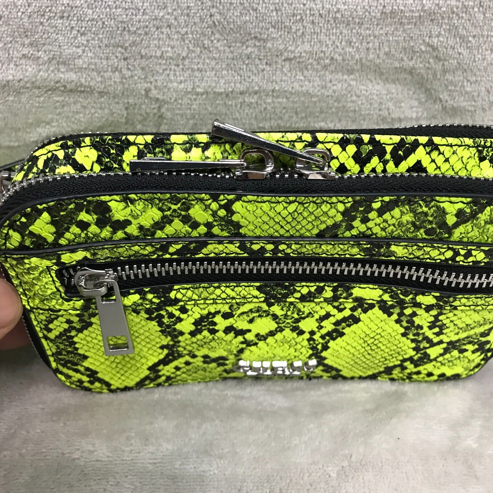 GUESS Women's Green Neon Faux Snake Skin Leather … - image 5