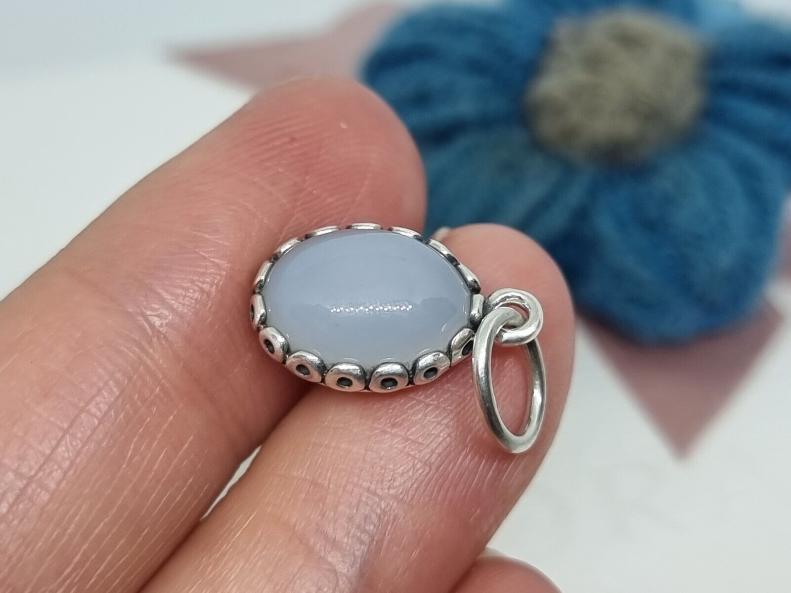 Genuine Pandora Chalcedony Forever my Friend Dang… - image 9