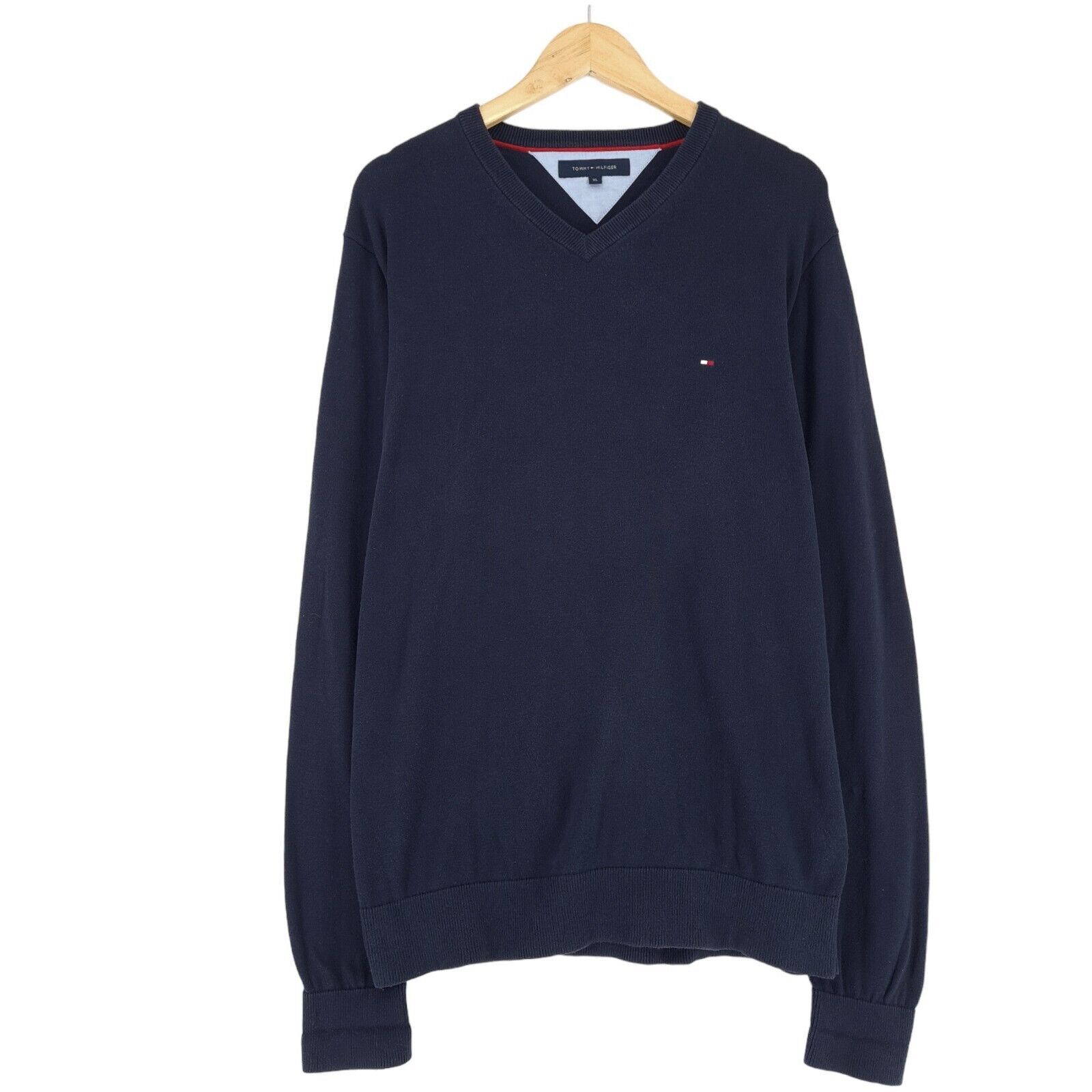 Vintage Tommy Hilfiger Men Jumper Sweater Blue Pu… - image 1