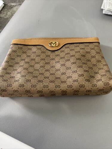 Authentic Vintage Gucci GG Cosmetic Pouch - image 1