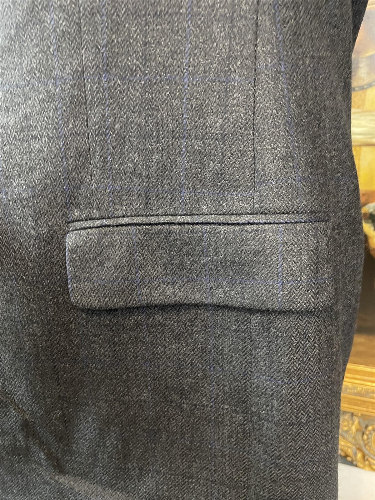 VTG Stafford 42L Wool Cashmere Herringbone Dark G… - image 9