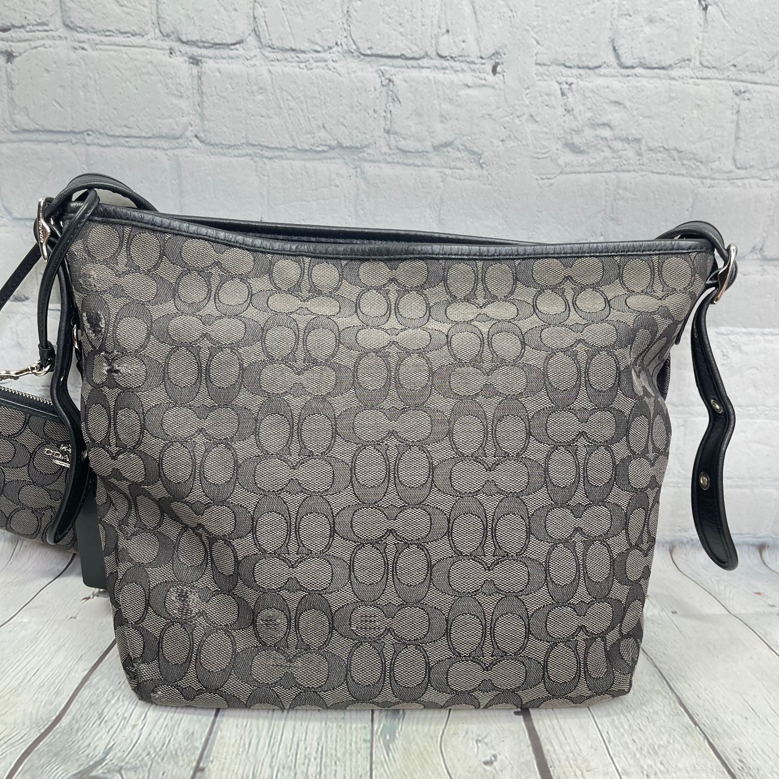 Coach Crossbody Bag Dufflette Signature Jacquard … - image 3