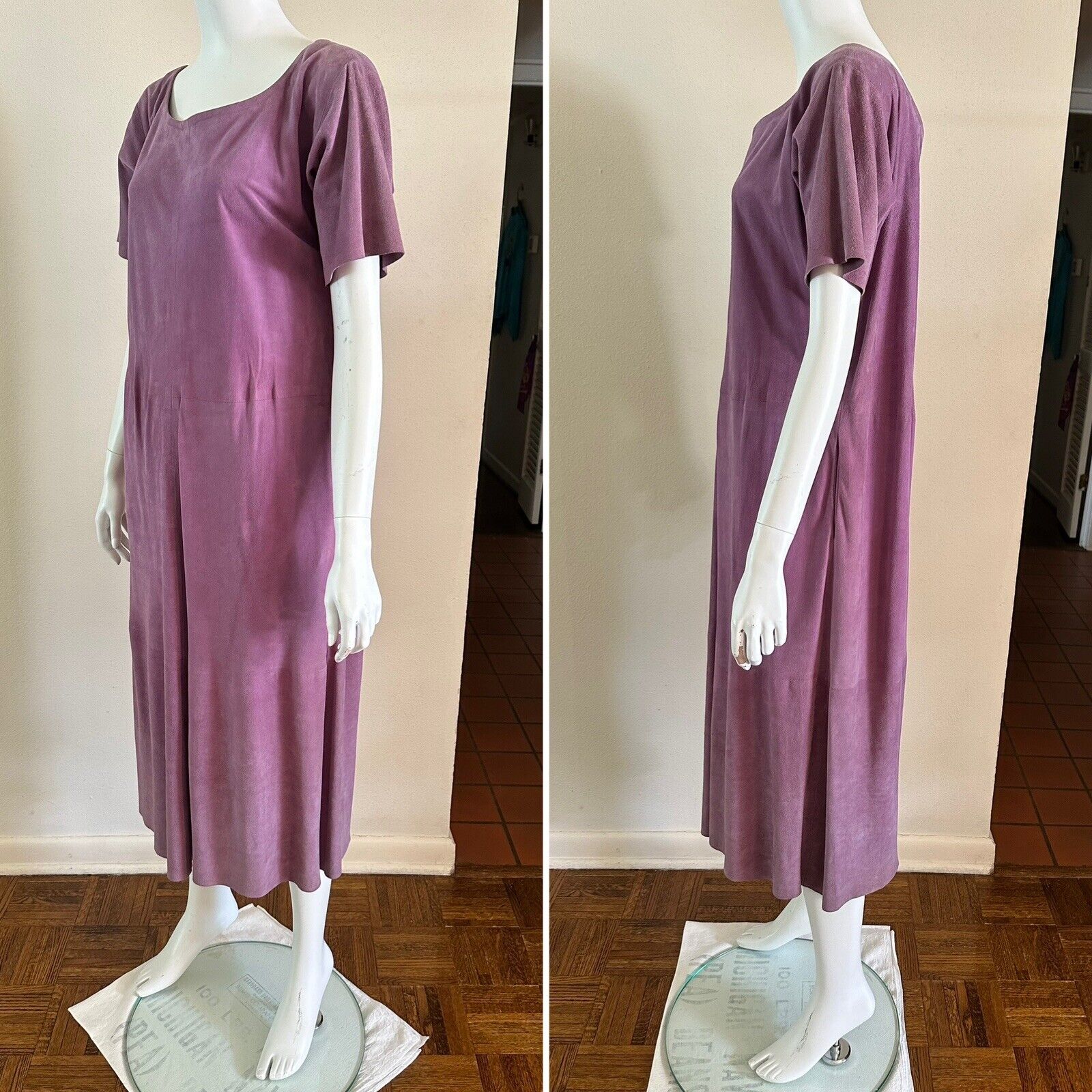 1970s Ralph Lauren Collection Purple Suede Dress … - image 2