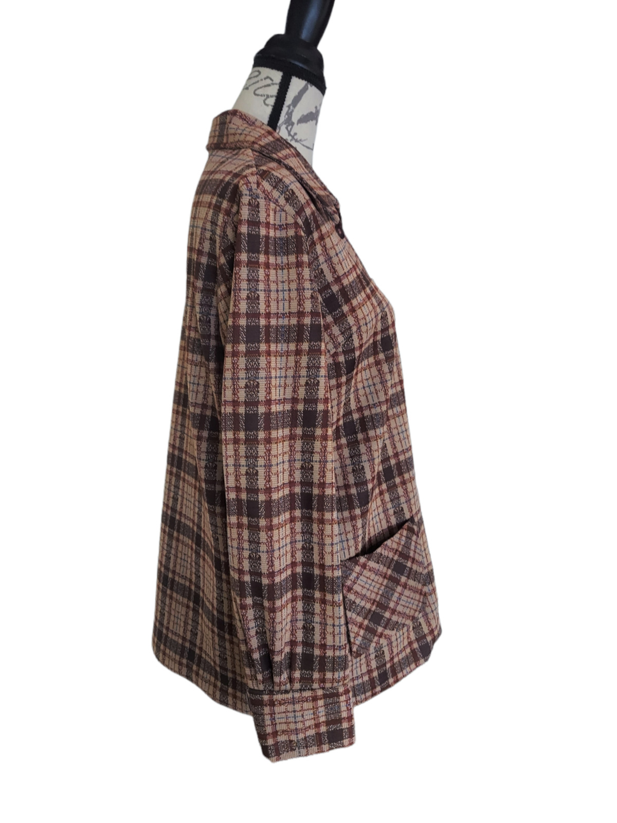 VTG VOGUEMONT Women's Plaid Button Front Polyeste… - image 5