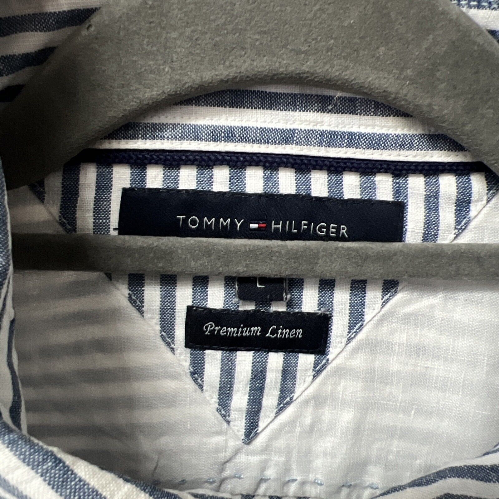 Tommy Hilfiger Shirt Men's Large Blue White Strip… - image 4