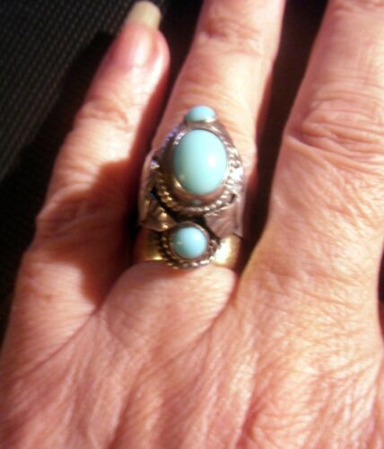 Vintage 3 stone Poison Pill Ring .925 STERLING SI… - image 1