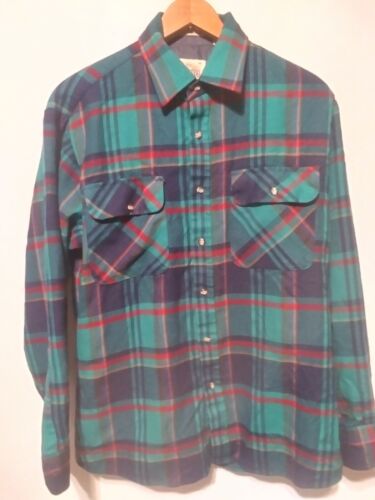 Vintage Men’s Sz Med Saugatuck Dry Goods Plaid Fl… - image 1