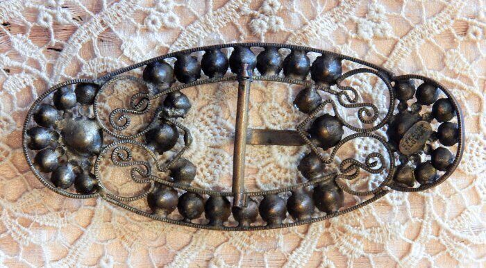 Antique Victorian Bohemian Crystal Sash Belt Buck… - image 3