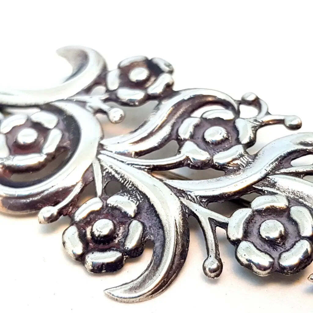 Flower brooch in first sterling silver. Circa 194… - image 4