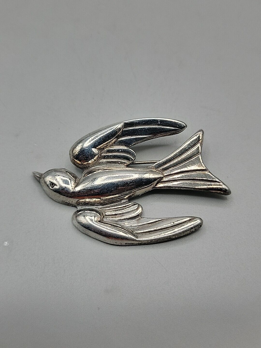 Pegasus Coro Silver Plated Sparrow Brooch Vintage… - image 2