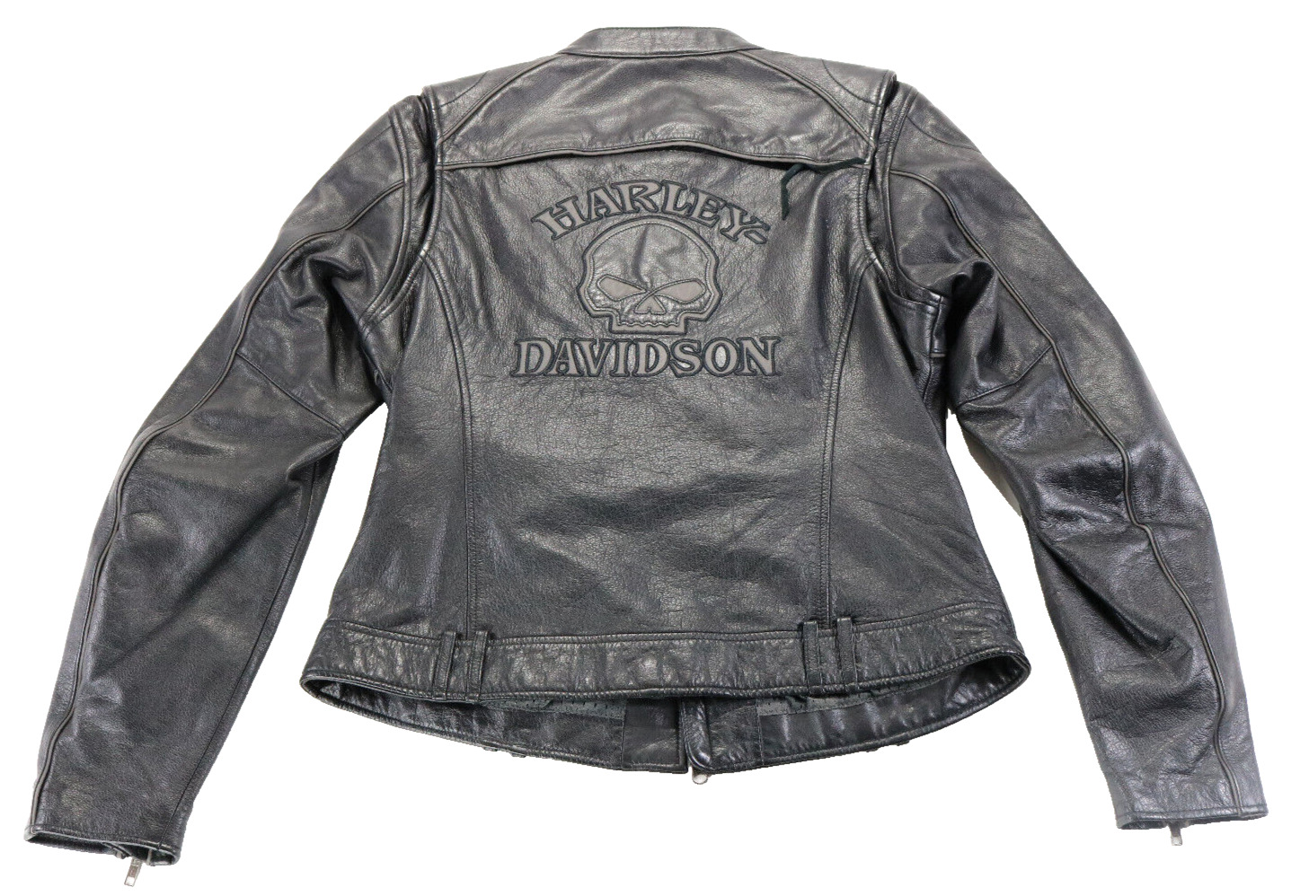 womens harley davidson jacket L black leather Wil… - image 1