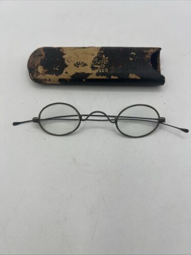 Antique Eye Glasses In Case Small Prescription 18… - image 1