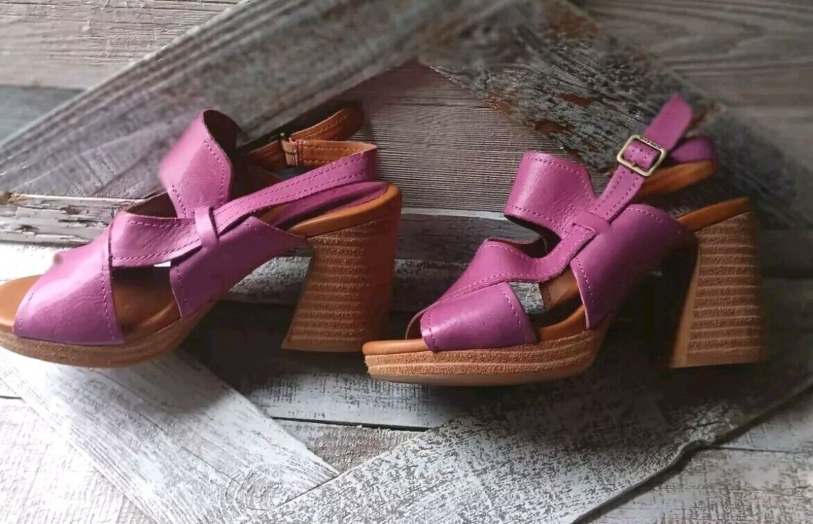 KORK -EASE Halley Purple Leather Chunky Sandals S… - image 1