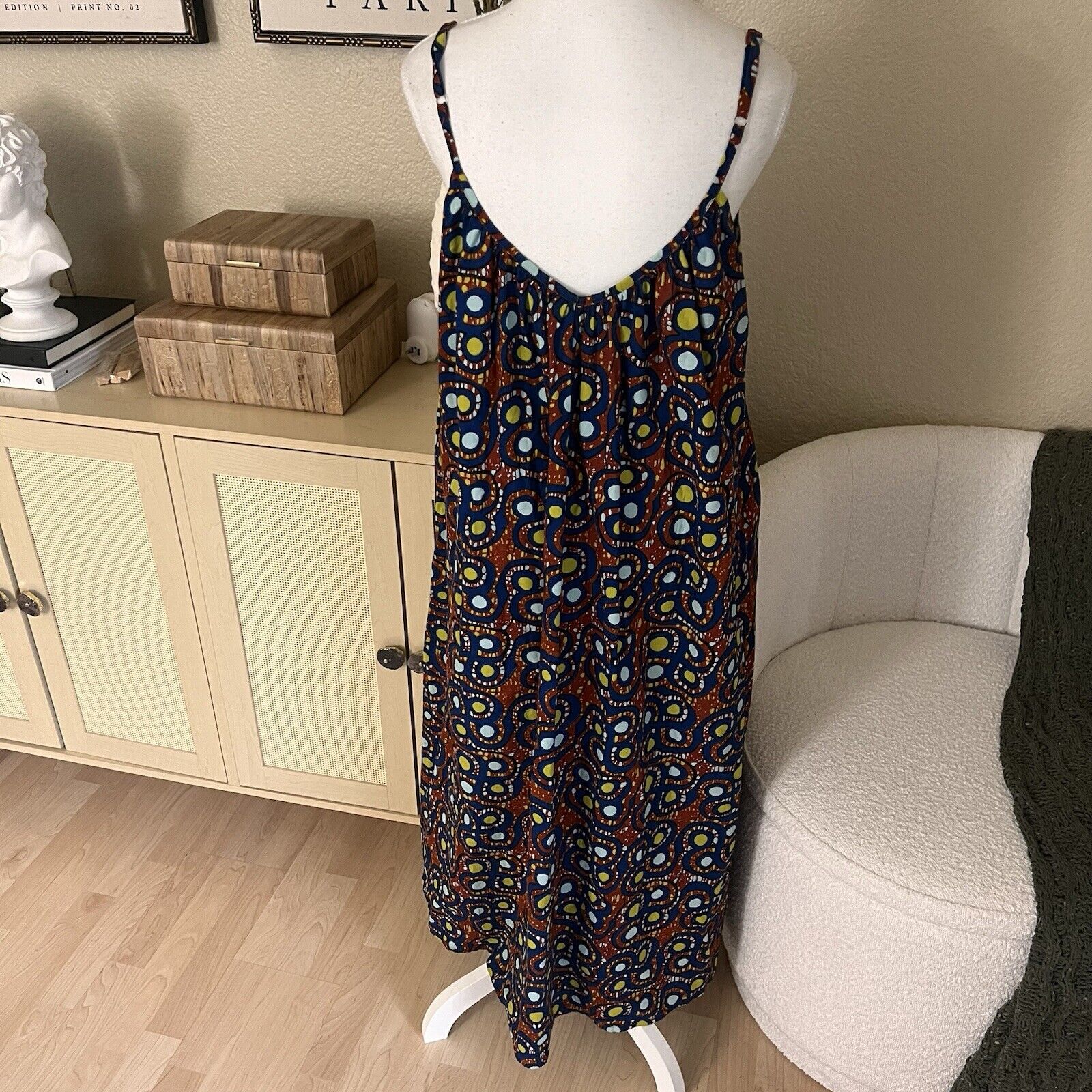 KEMI TELFORD Cotton Pattern Slip Maxi Dress One S… - image 2