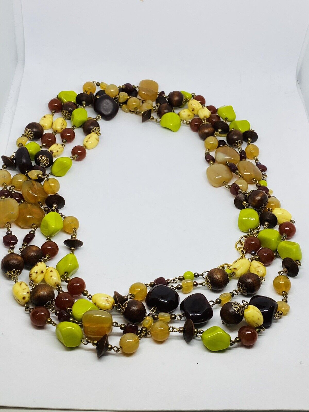 102 Inch Vintage Flapper Gemstone Beaded Necklace… - image 2