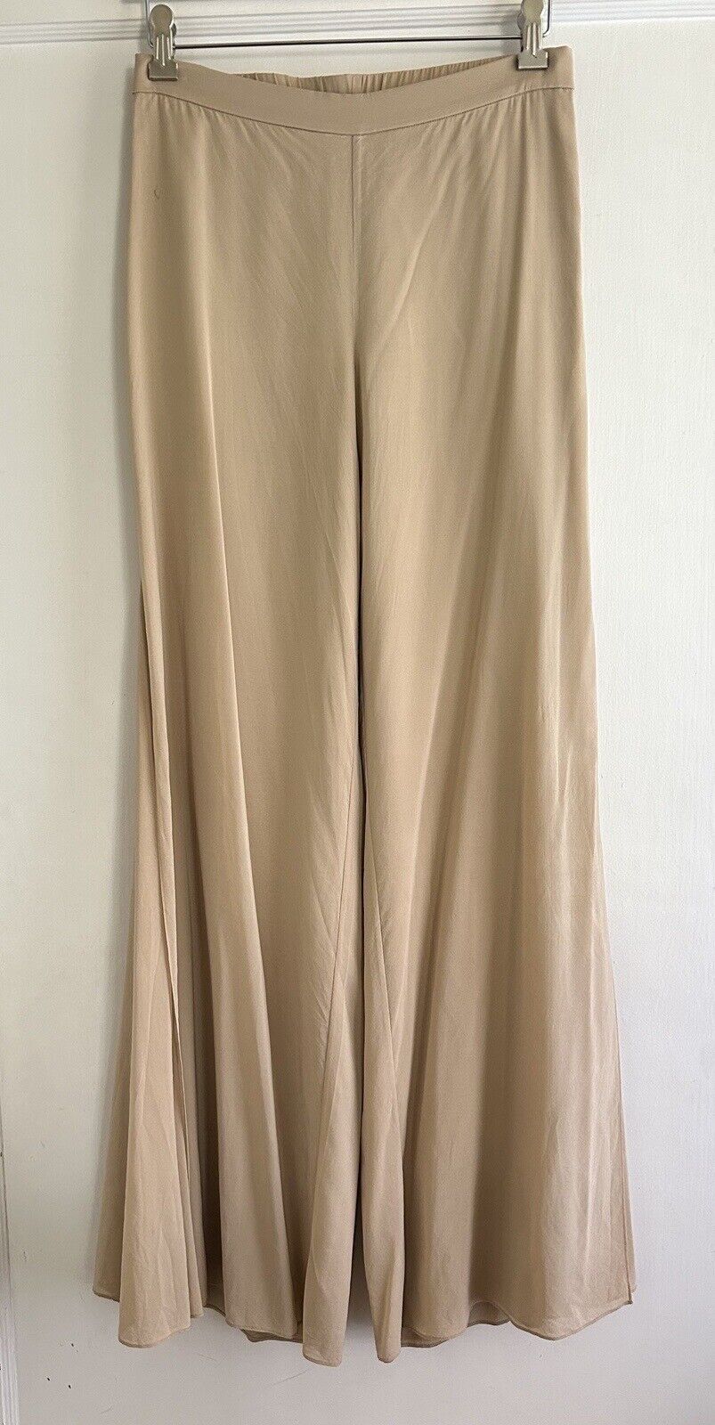 St. John Evening Tan Silk Chiffon Wide Leg Side S… - image 3