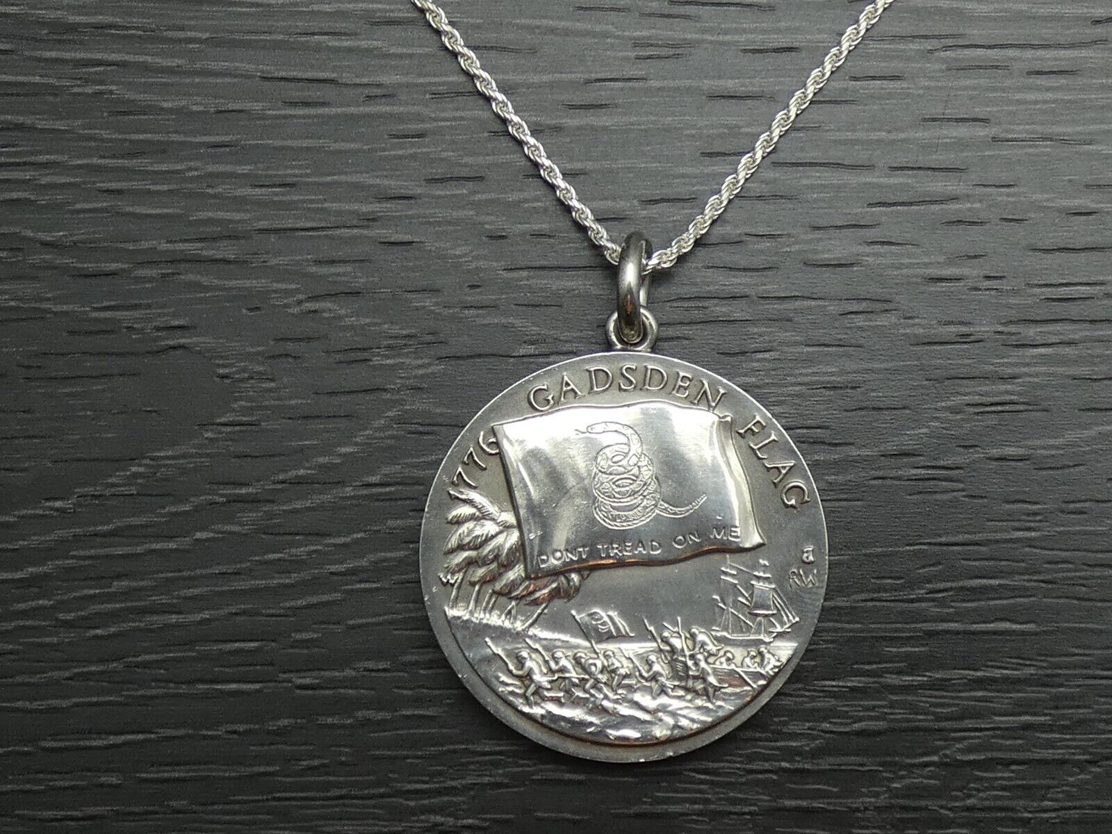 Vintage Sterling Silver Large Dont Tread On Me Fl… - image 9