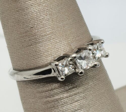 Solid 14K White Gold Platinum VS SI 1/2 Ct Prince… - image 1