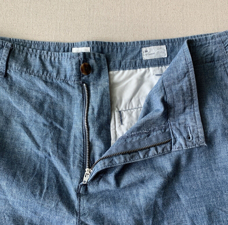 Gap 5" Light Wash Blue Chambray 100% Cotton Short… - image 4