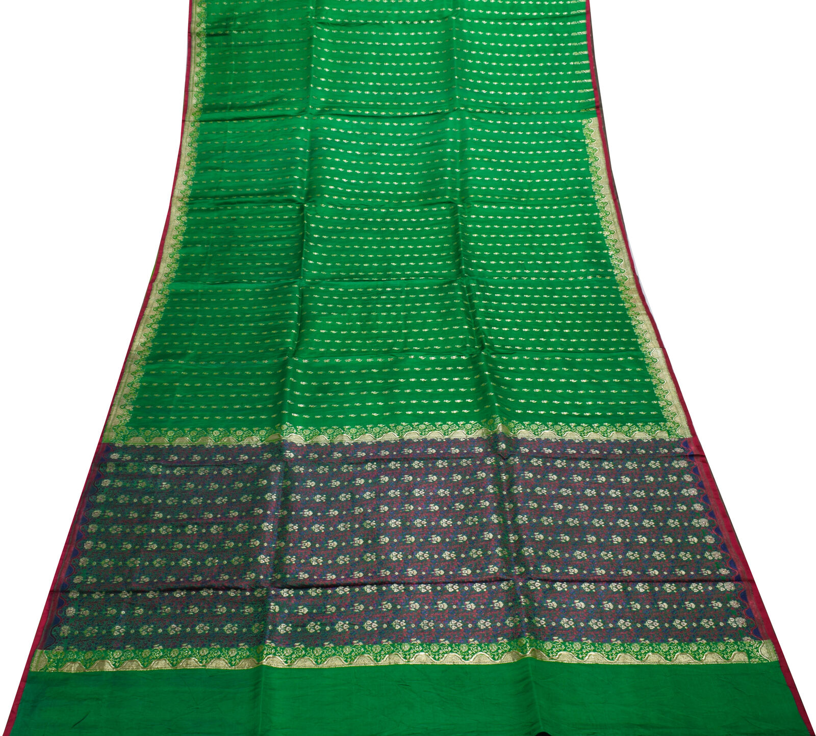 Sushila Vintage Heavy Saree Pure Satin Silk Banar… - image 1