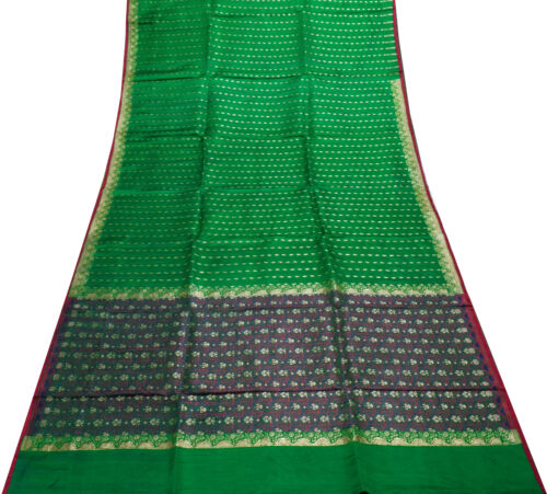 Sushila Vintage Heavy Saree Pure Satin Silk Banar… - image 1