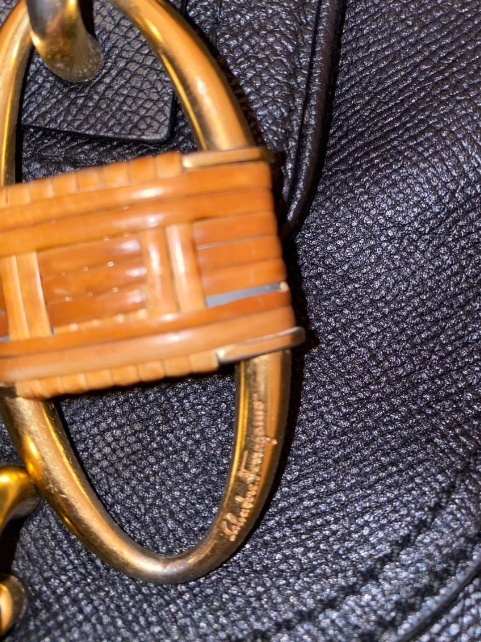 Salvatore Ferragamo Black Leather Wicker Padlock … - image 3