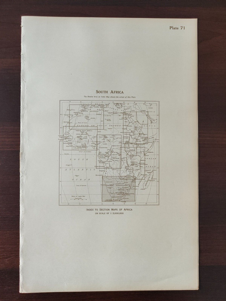 VINTAGE MAP-THE TIMES ATLAS OF THE WORLD-SOUTH AFRICA-OVERVIEW MAP-1920 ...