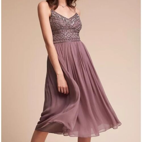 Anthropologie BHLDN Bristol Bridesmaid Dress Mauv… - image 1