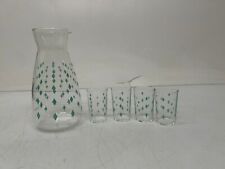 5 Pc Vtg Pyrex Glass Carafe Juice Pitcher 3.5