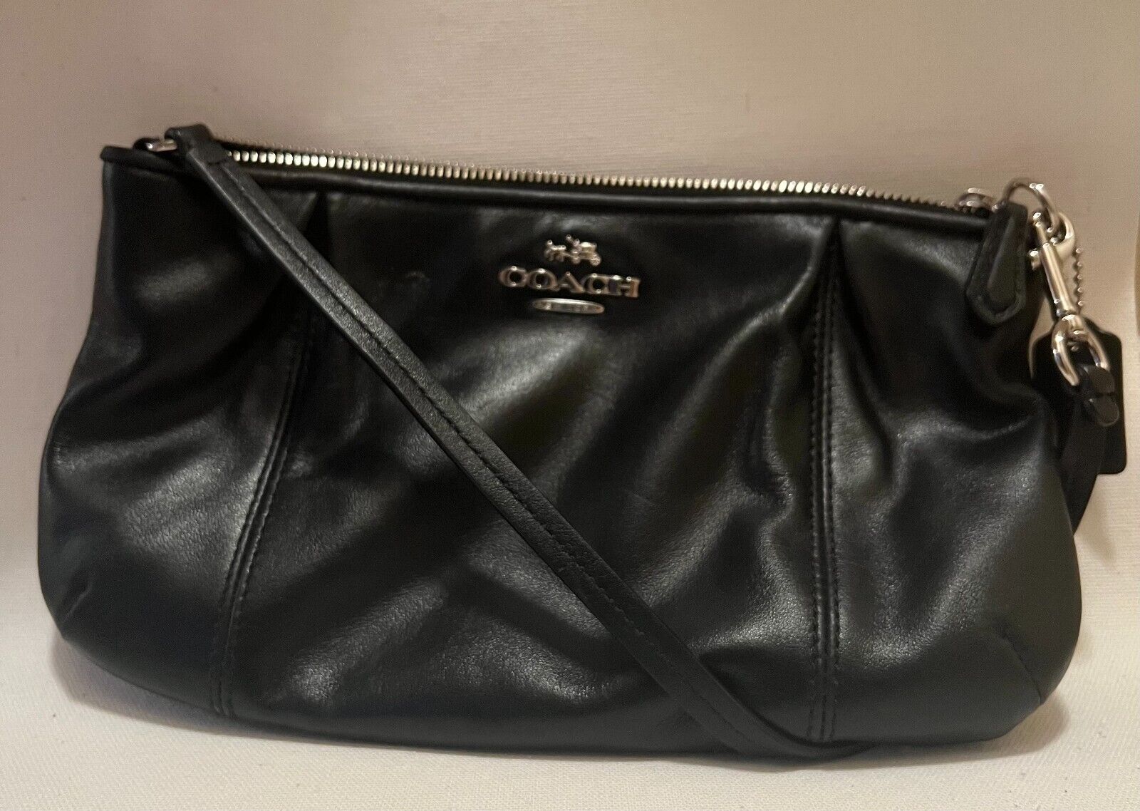 Vintage Black Leather Coach Purse - image 3