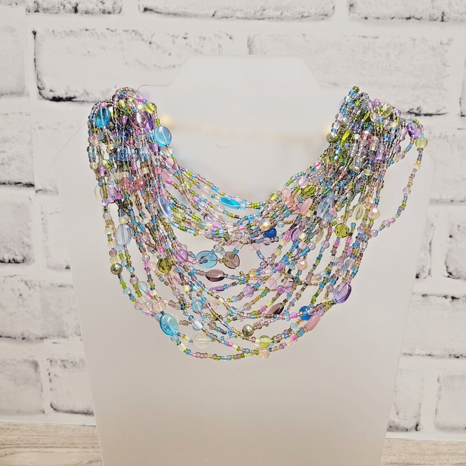 VINTAGE JOAN RIVERS PASTEL TORSADE BEADED NECKLAC… - image 8