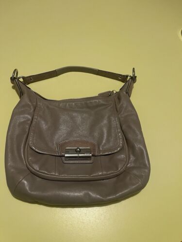 Coach Kristin Purse 19293  Gray Hobo Leather Shoul