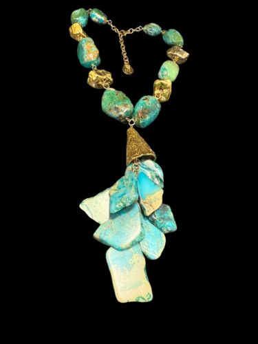 Devon Leigh Statement Necklace Turquoise Natural S