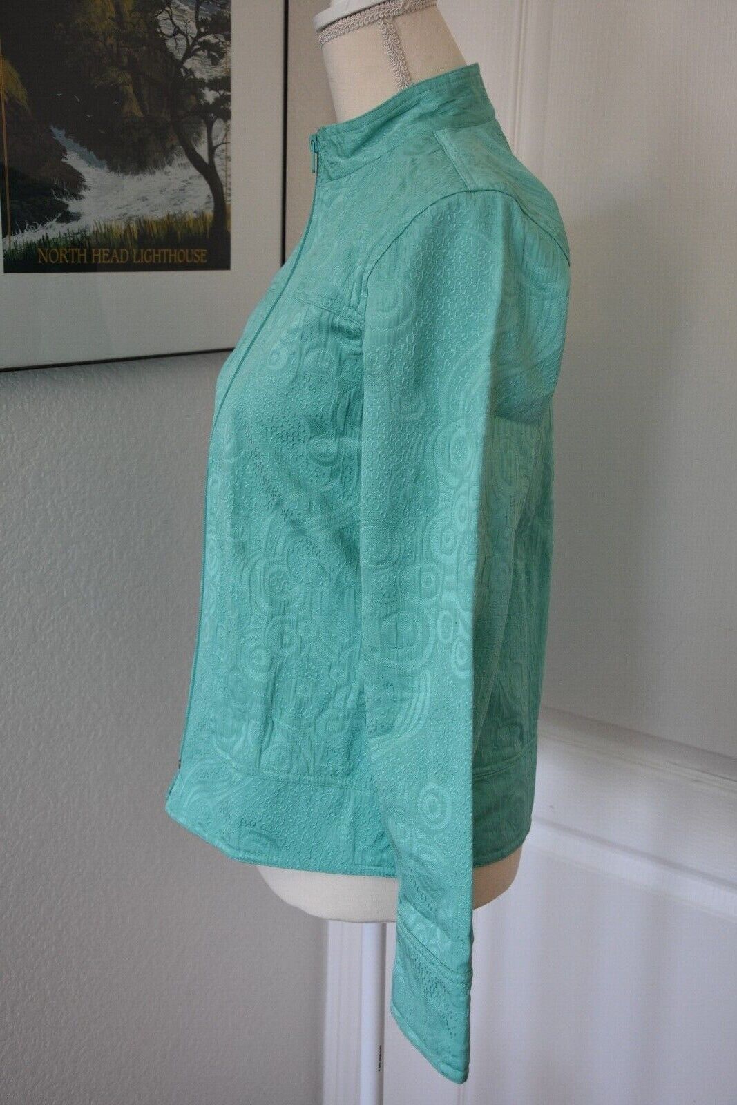 Coldwater Creek Turquoise Aqua Embellished Cotton… - image 7