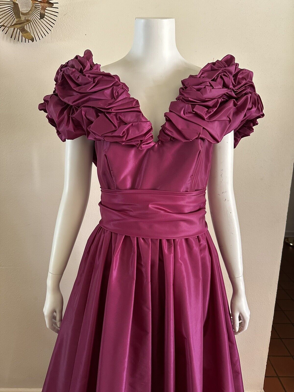 1980s Victor Costa Taffeta Dress Formal Pageant H… - image 2