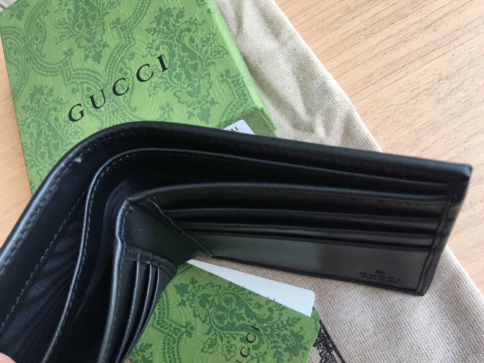 Gucci Signature Web Bi-fold Leather Wallet - Black - image 4