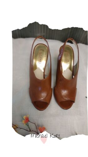 Michael Kors Glazed Brown Leather Heels Size 7