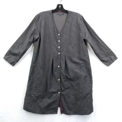 Gudrun Sjoden Dress Women M Black Gray Linen Cott… - image 1