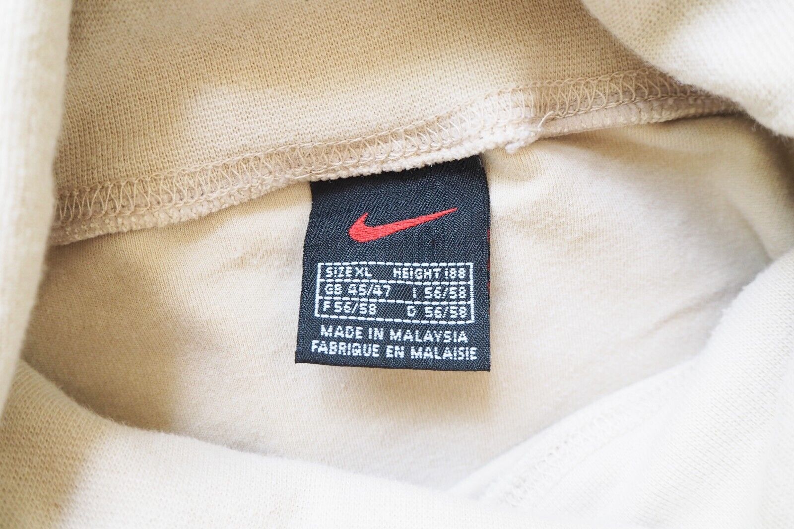 Vintage NIKE Turtleneck Sweatshirt beige jumper S… - image 4