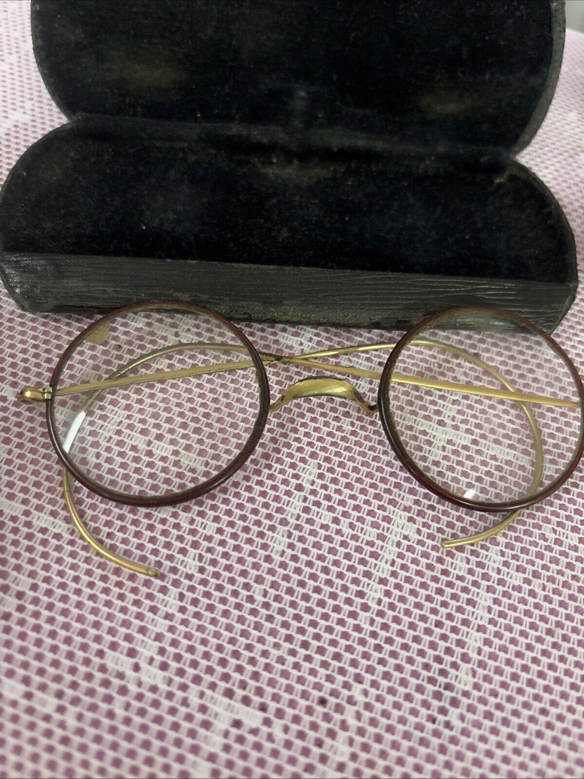 3 Pair of Antique Wire Rimmed Glasses Round Lens … - image 2