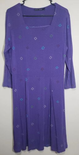 Gudrun Sjoden Lagenlook Purple Geometric Tunic Dr… - image 1