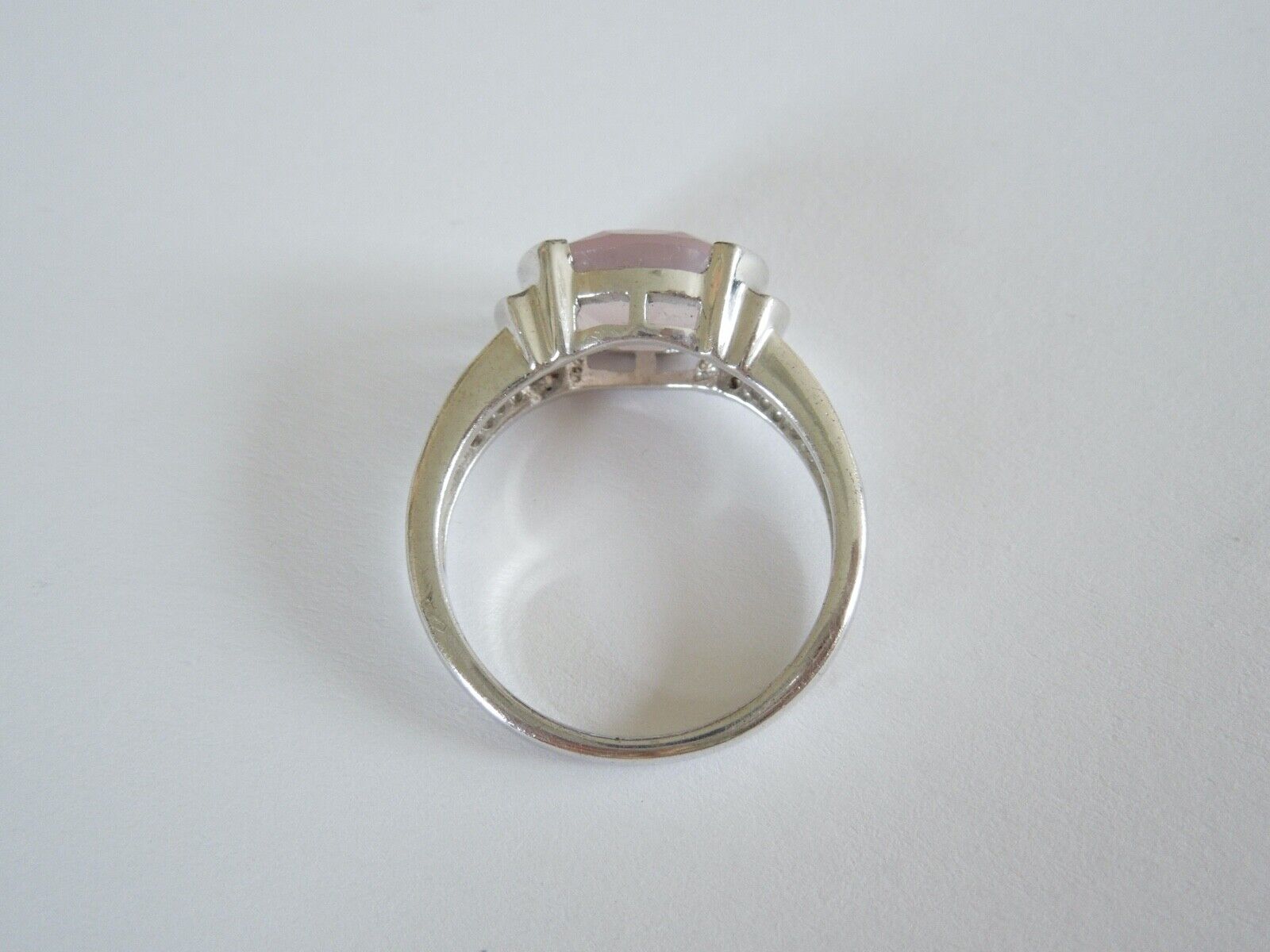 925 Sterling Silver Ring with Rose Quartz 3.6 g/S… - image 4