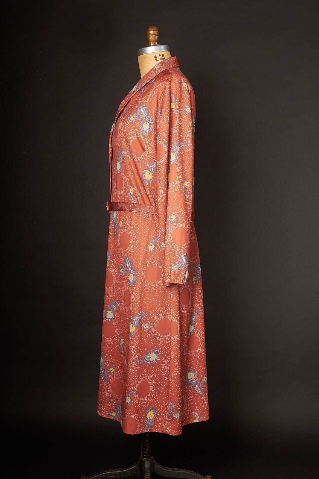 1970s Peacock Feather Dress - image 2