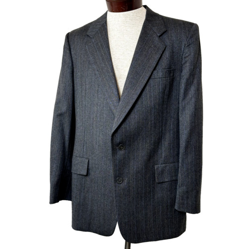 Christian Dior Sz 42R Men's Gray Striped Blazer P… - image 1