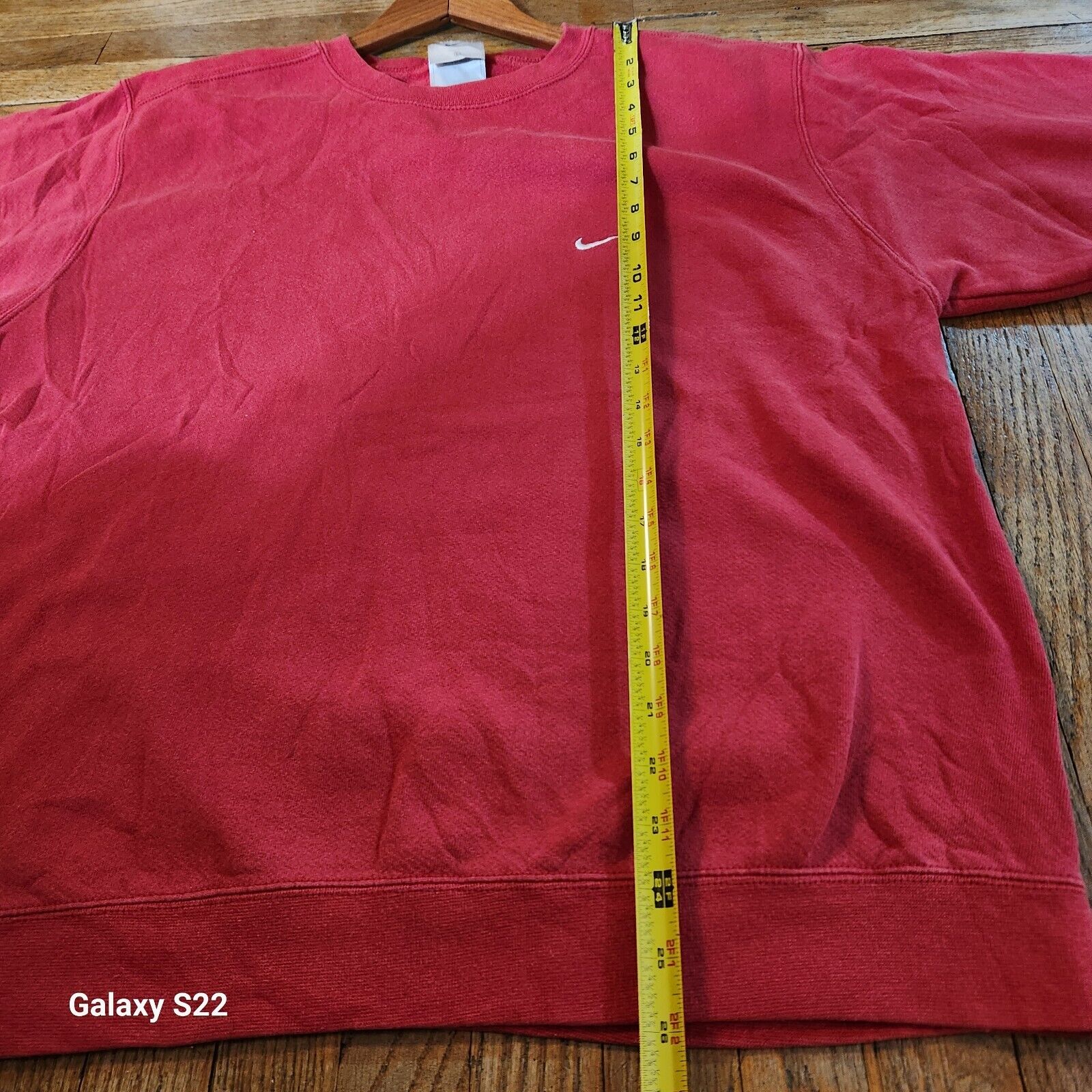 Vtg Y2K Nike Crewneck Red Pullover Sweatshirt Sz … - image 8