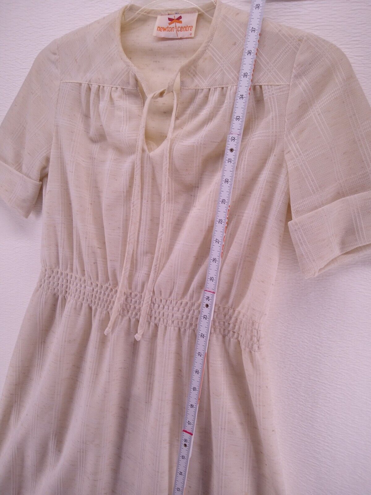 Newton Centre ~ Dress Women Sz Sm Plaid Beige Pra… - image 10