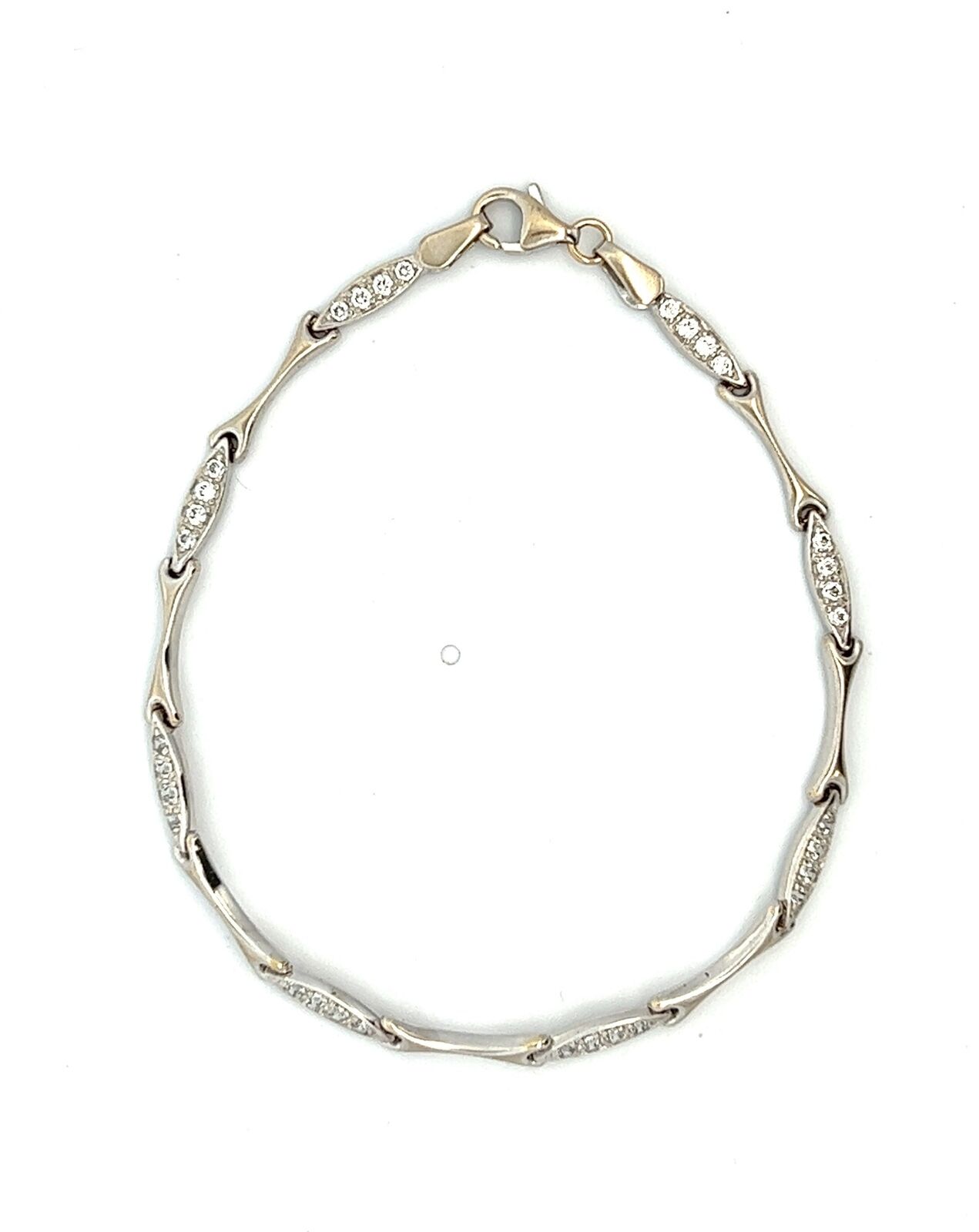 9ct White Gold Cubic Zirconia Bracelet - image 2