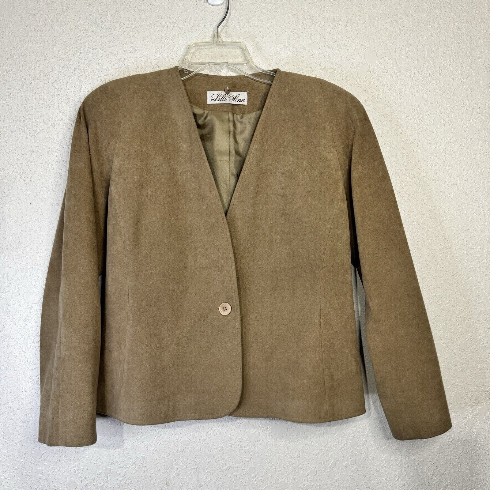 VTG Lilli Ann UltraSuede Jacket Coat Woman Tan Fa… - image 14