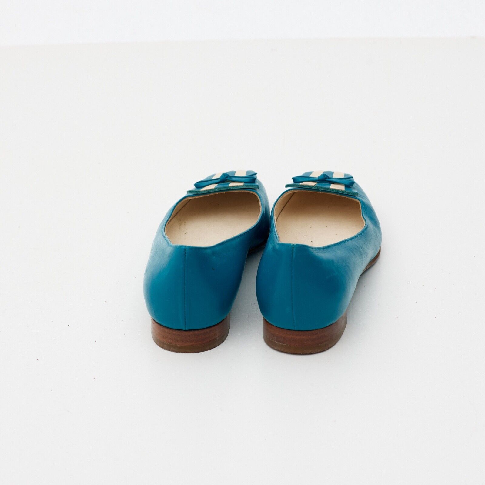 Salvatore Ferragamo Blue Leather Flats Size US 6.… - image 4