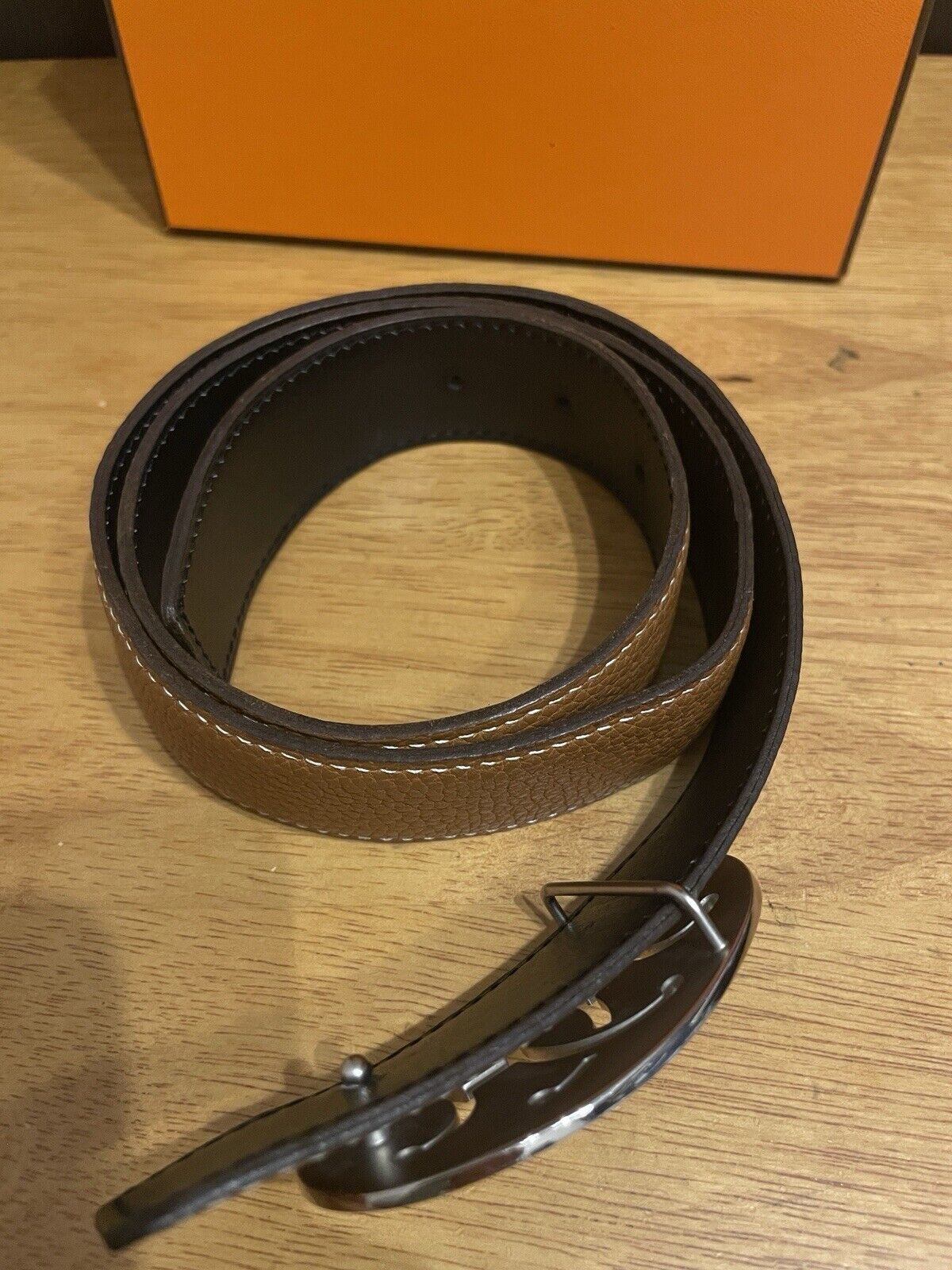 USED AUTHENTIC HERMES REVERSIBLE BELT SIZE 80 - image 6